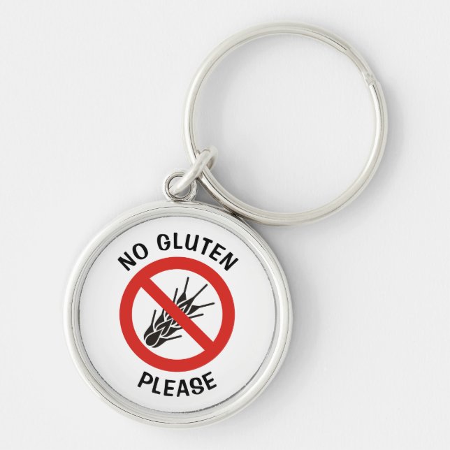 No Gluten Sign Keychain (Front)