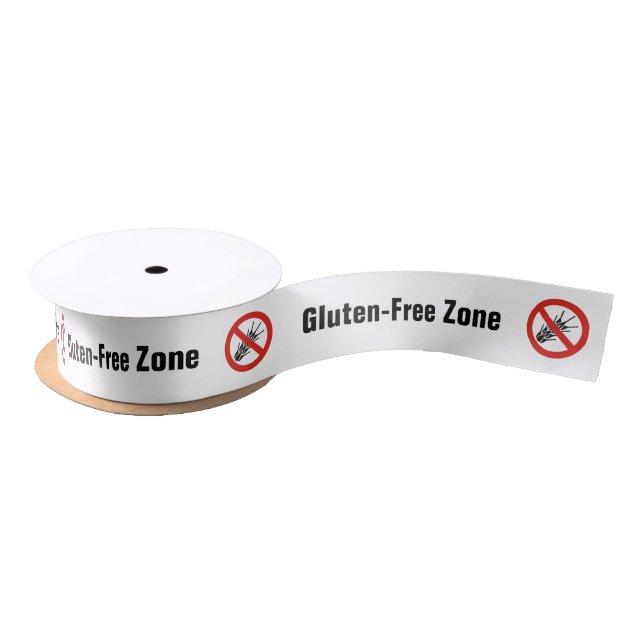 No Gluten Sign Satin Ribbon (Spool)