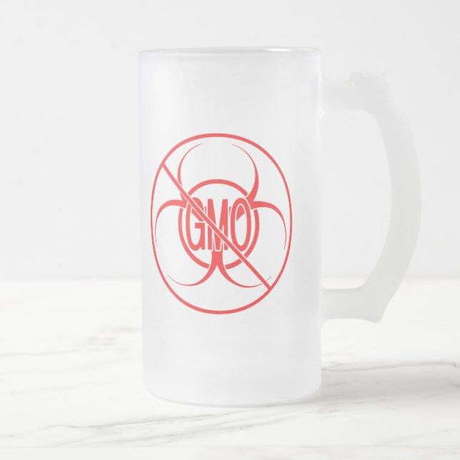 No GMO Beer Mug Biohazard Warning GMO Glasses Mugs (Right)