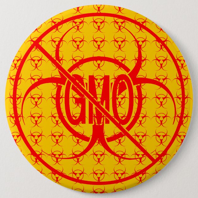 No GMO Buttons Biohazard Warning GMO Buttons Pins (Front)