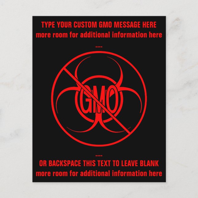 No GMO Flyers Biohazard Personalized GMO Flyers (Front)
