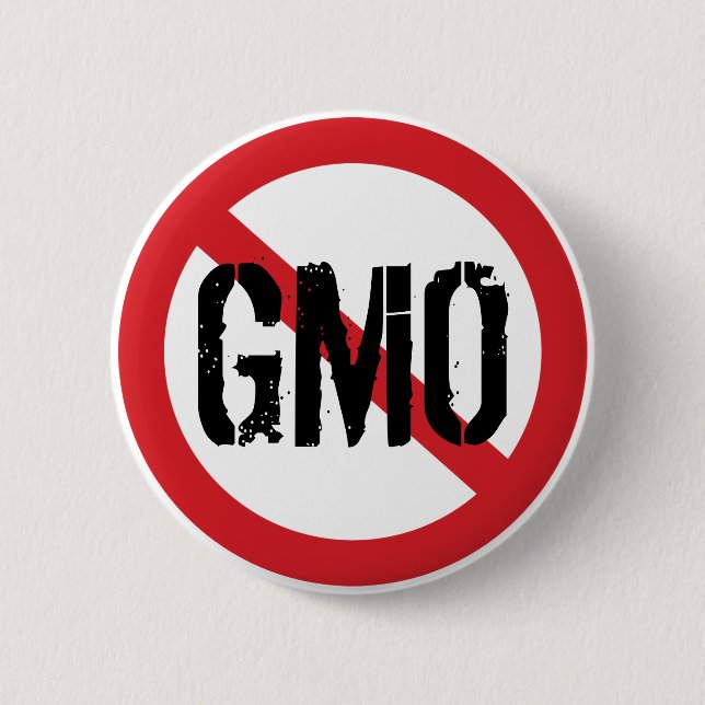 No GMO Genetically Modified Food Button (Front)