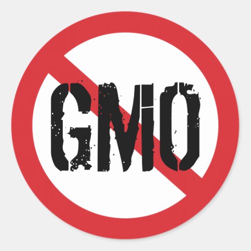 No GMO Genetically Modified Food Classic Round Sticker