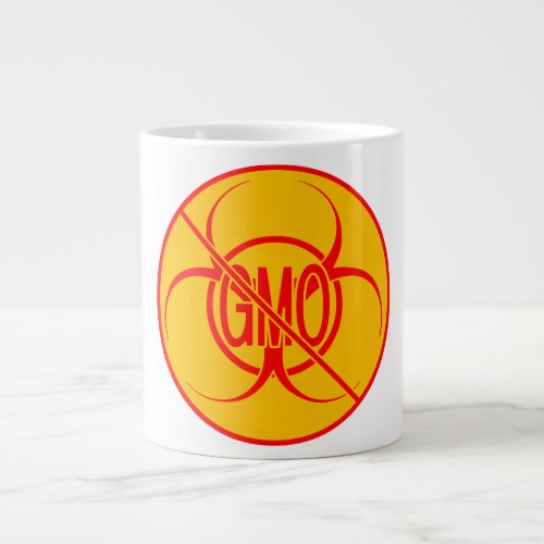 No GMO Jumbo Mug Biohazard Warning GMO Cups