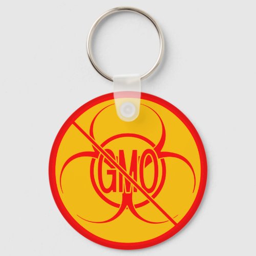 No GMO Keychain Biohazard Warning No GMO Key Chain