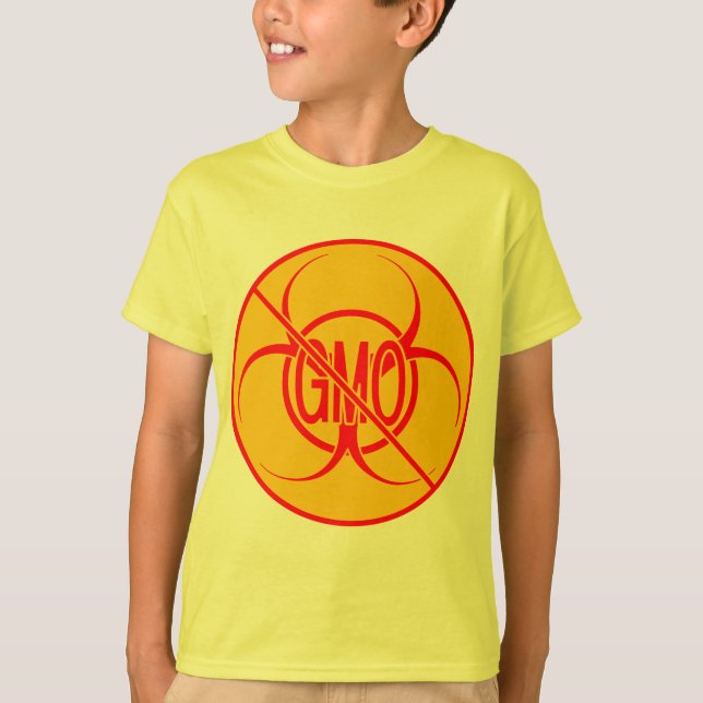 No GMO Kid's T-shirt Bio Hazard GMO Shirts (Front)
