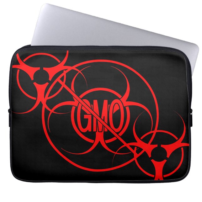 No GMO Laptop Case Biohazard GMO Laptop Sleeve (Front)