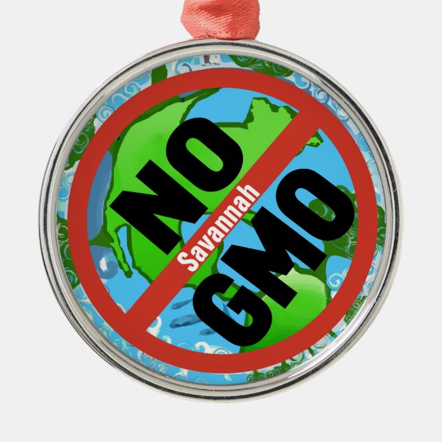 NO GMO METAL ORNAMENT (Front)