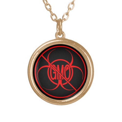 No GMO Necklace Biohazard Warning No GMO Jewelry