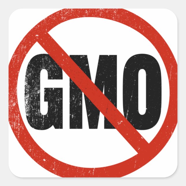 No GMO, Non GMO, March Against Monsanto Square Sticker (Front)