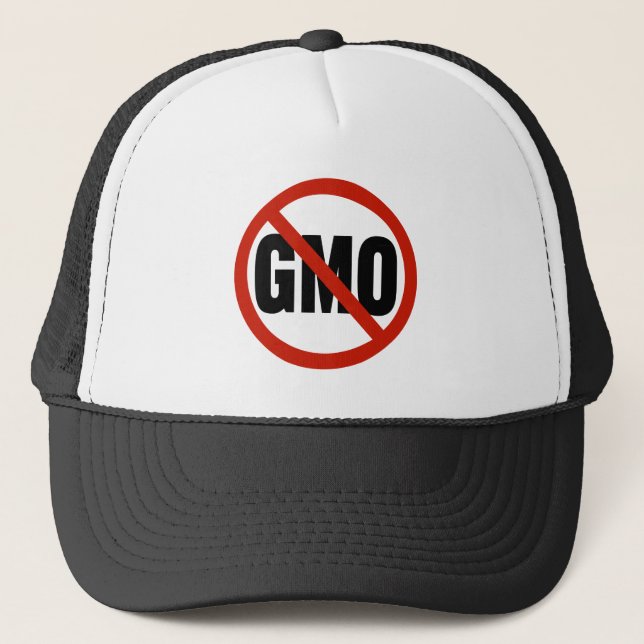 NO GMOs Anti-GMO Trucker Hat (Front)