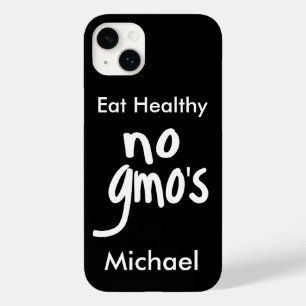 No GMO's Eat Healthy Black White Name Personalized Case-Mate iPhone 14 Plus Case