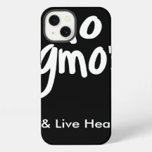 No GMO's Eat Healthy Black White Promotion