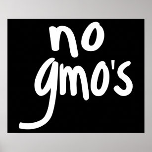 No GMO's for Heathy Food Environment Black Poster