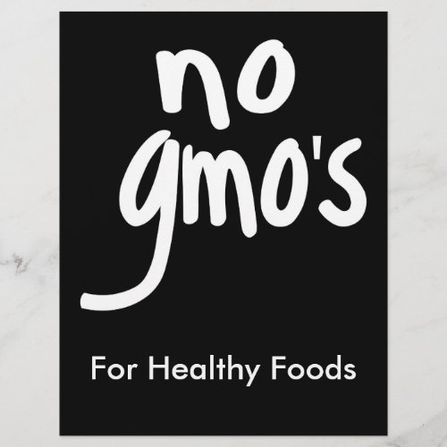 No GMOs for Heathy Food Promotional Black Flyer