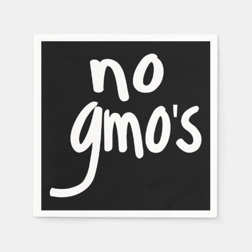 No GMOs for Heathy Food Promotional Black Paper Napkins