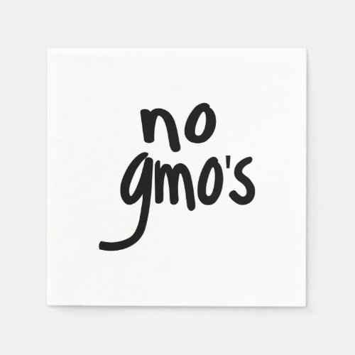 No GMOs for Heathy Food Promotional Black Text Paper Napkins