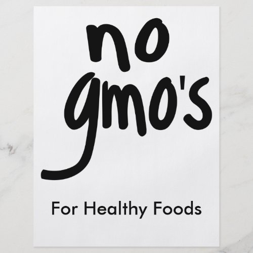No GMOs for Heathy Food Promotional White Flyer