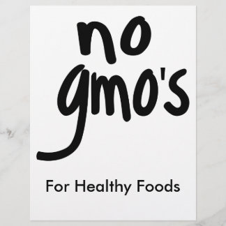 No GMO's for Heathy Food Promotional White Flyer