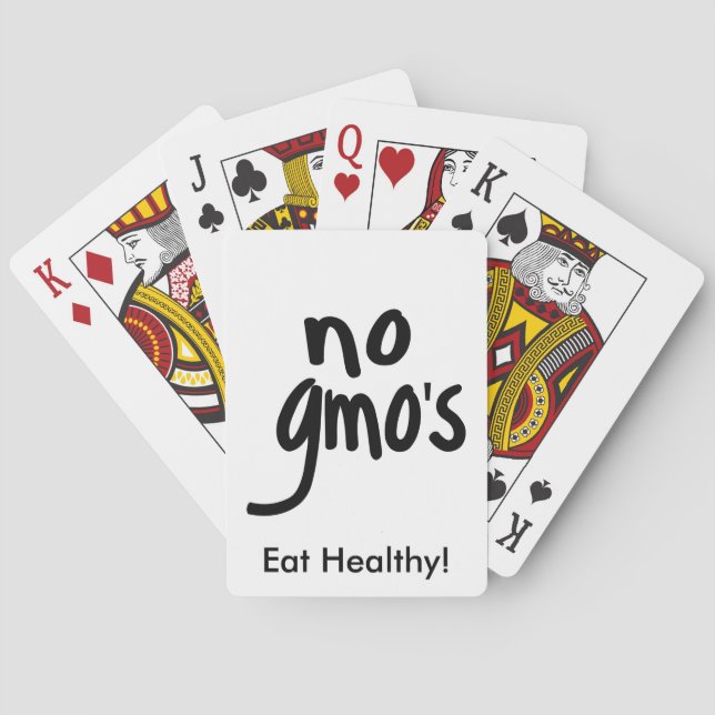 No GMO's for Heathy Food Promotional White Poker Cards (Back)