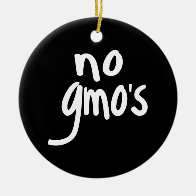 No GMO's Promote Healthy Foods Black Ceramic Ornament (Front)