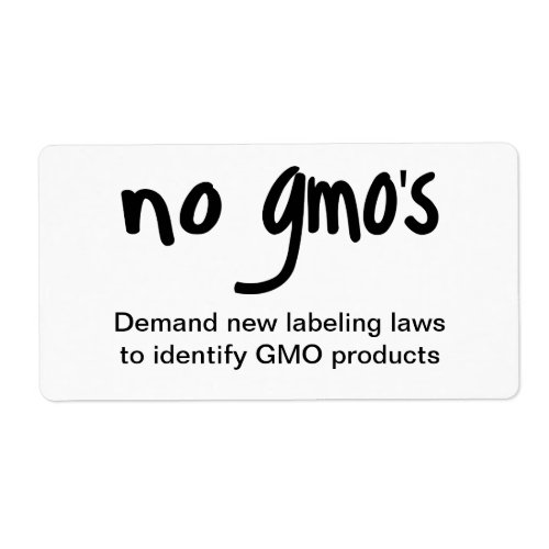 No GMOs Promote Labeling Laws White Sticker