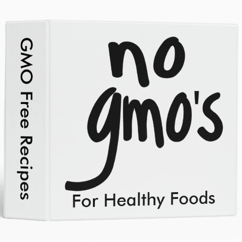 No GMOs White Recipe Note Photo Album 3 Ring Binder