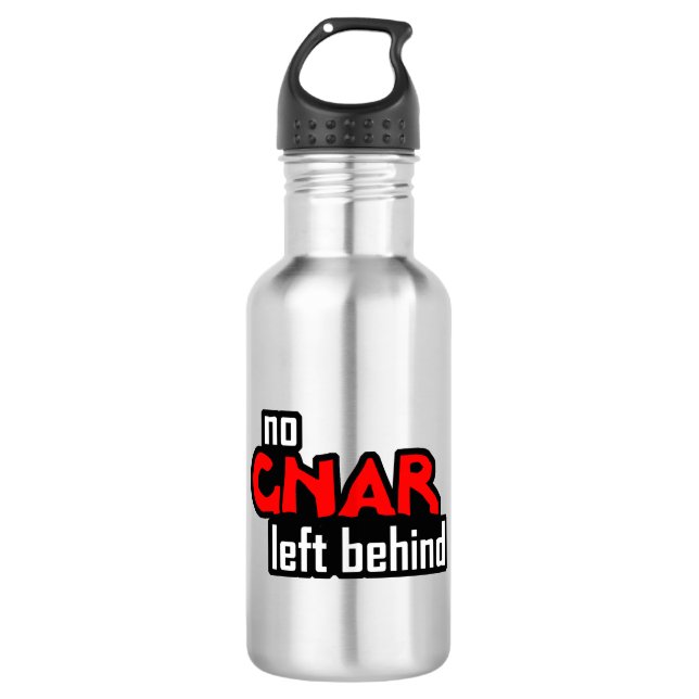 No Gnar Left Behind Stainless Steel Water Bottle (Front)