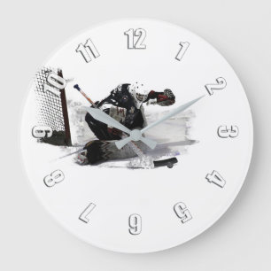 No Goal Here! - Hockey Player Large Clock