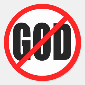 "NO GOD" CLASSIC ROUND STICKER