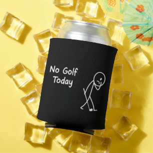No Golf Today Funny Sad Golfer Figure Humor Can Cooler