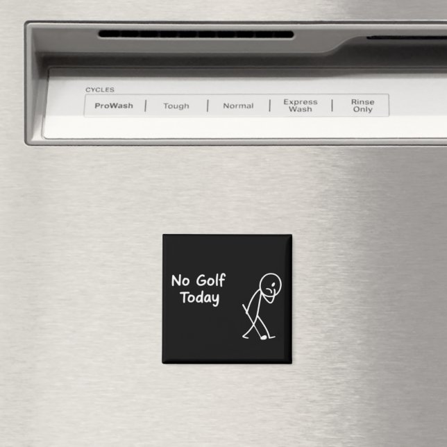 No Golf Today Funny Sad Golfer Figure Humor Magnet (In Situ (Dishwasher))