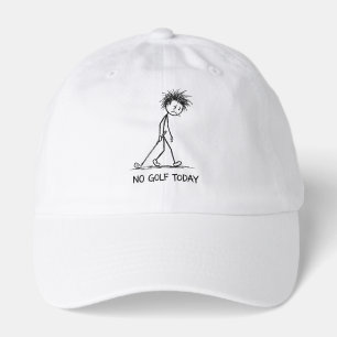 No Golf Today Funny Sad Stick Figure Dragging Club Hat