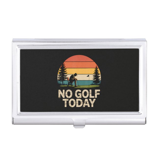 No Golf Today Joke Funny Sad Business Card Case (Front)