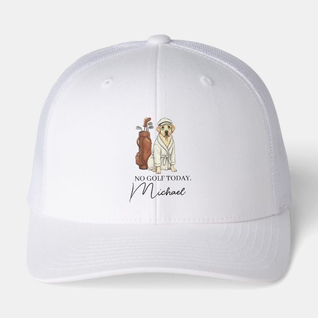 No Golf Today Personalized Lab Dog Hat (Front)