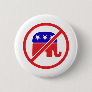 NO GOP - ANTI REPUBLICAN ELEPHANT BUTTON