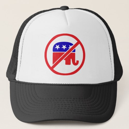 NO GOP _ ANTI REPUBLICAN ELEPHANT TRUCKER HAT