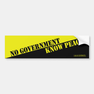 NO GOVERNMENT KNOW PEACE BUMPER STICKER