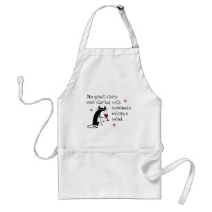 No Great Story Starts with Salad Wine Quote Adult Apron