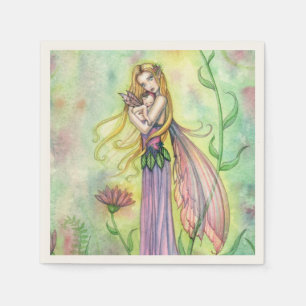 No Greater Gift Mother and Baby Fairy Art Napkins