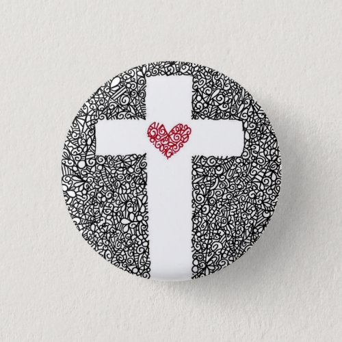 No Greater Love Cross Button