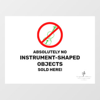 No Green Violins Local Music Store Wall Decal