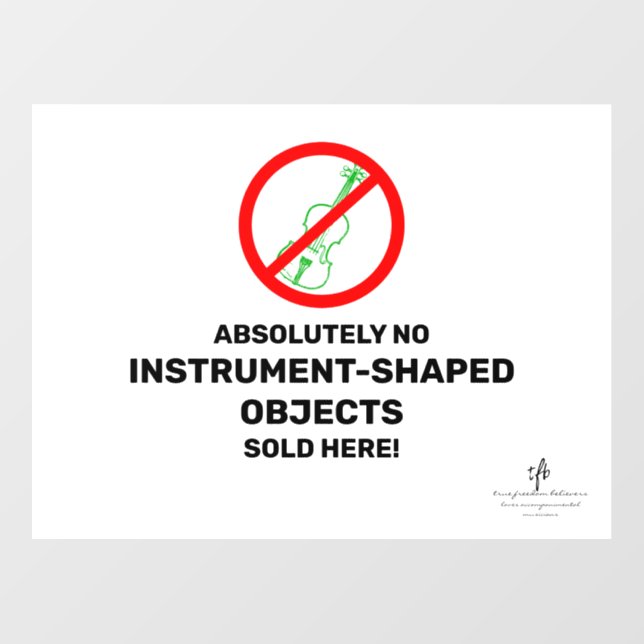 No Green Violins Local Music Store Wall Decal (Front)