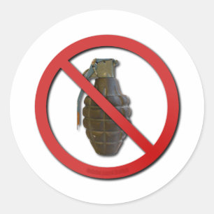 No Grenades Classic Round Sticker