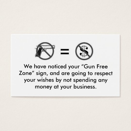 No Gun, No Sale Business Card