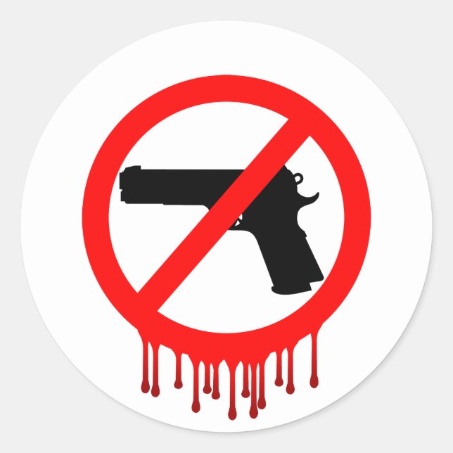 No Guns Allowed = Innocent Dead Classic Round Sticker (Front)