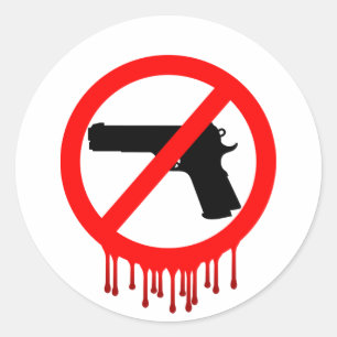 No Guns Allowed = Innocent Dead Classic Round Sticker