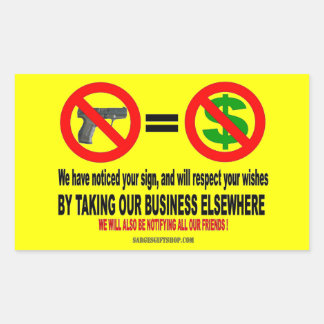 NO GUNS, NO MON RECTANGULAR STICKER