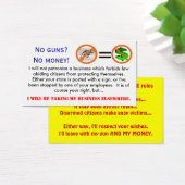 No guns = No money business card (Desk)