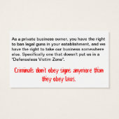 No Guns. No Money Card (Back)